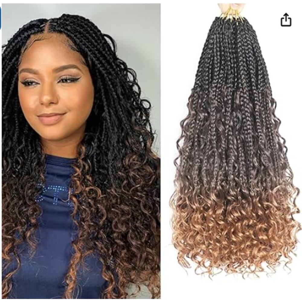 New 17 Strands Pre Looped Crochet Hair Box Braids Synthetic 16 inch